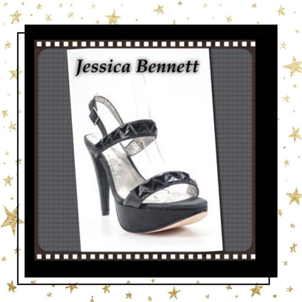 NEW Jessica Bennett Black Stardust Leather Pumps 7